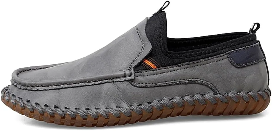 Santimon Men's Loafers Slip On Moccasin Driving Shoes Cowhide Leather Loafers Boat Shoes
