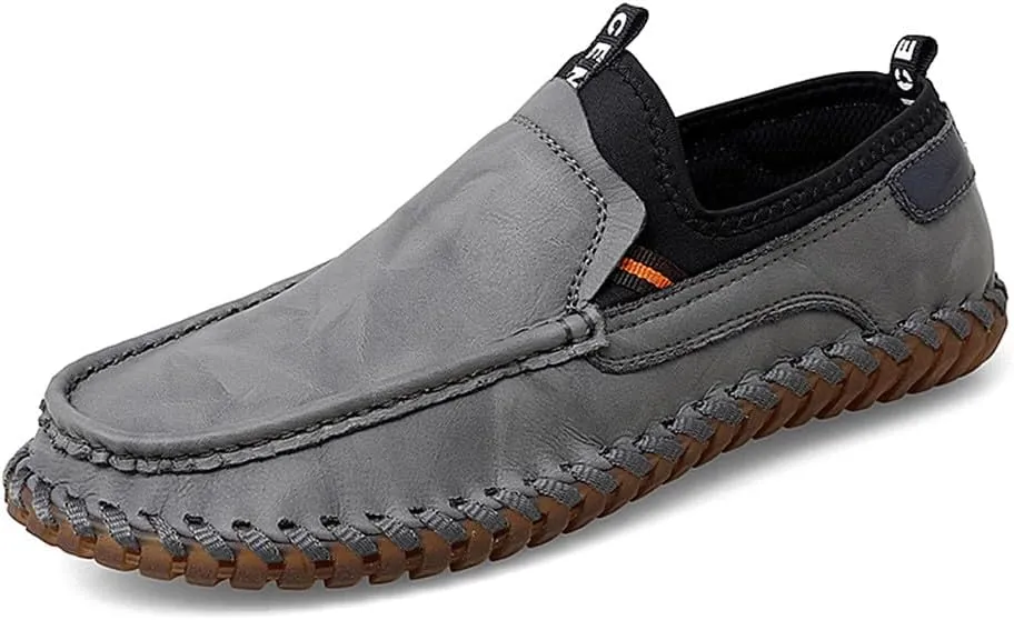 Santimon Men's Loafers Slip On Moccasin Driving Shoes Cowhide Leather Loafers Boat Shoes