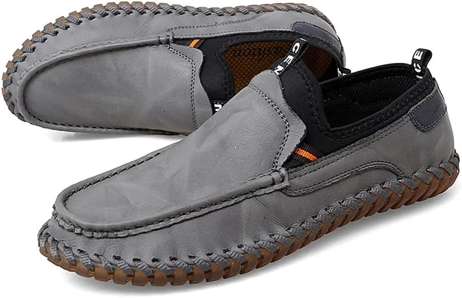 Santimon Men's Loafers Slip On Moccasin Driving Shoes Cowhide Leather Loafers Boat Shoes