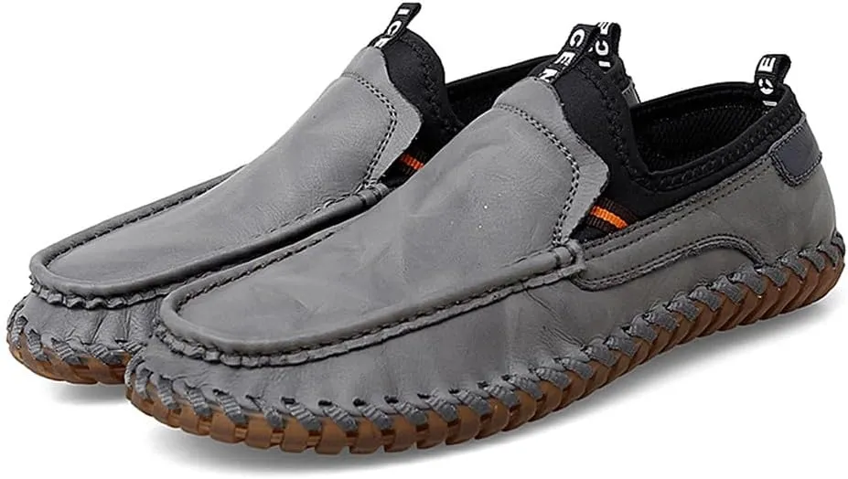 Santimon Men's Loafers Slip On Moccasin Driving Shoes Cowhide Leather Loafers Boat Shoes