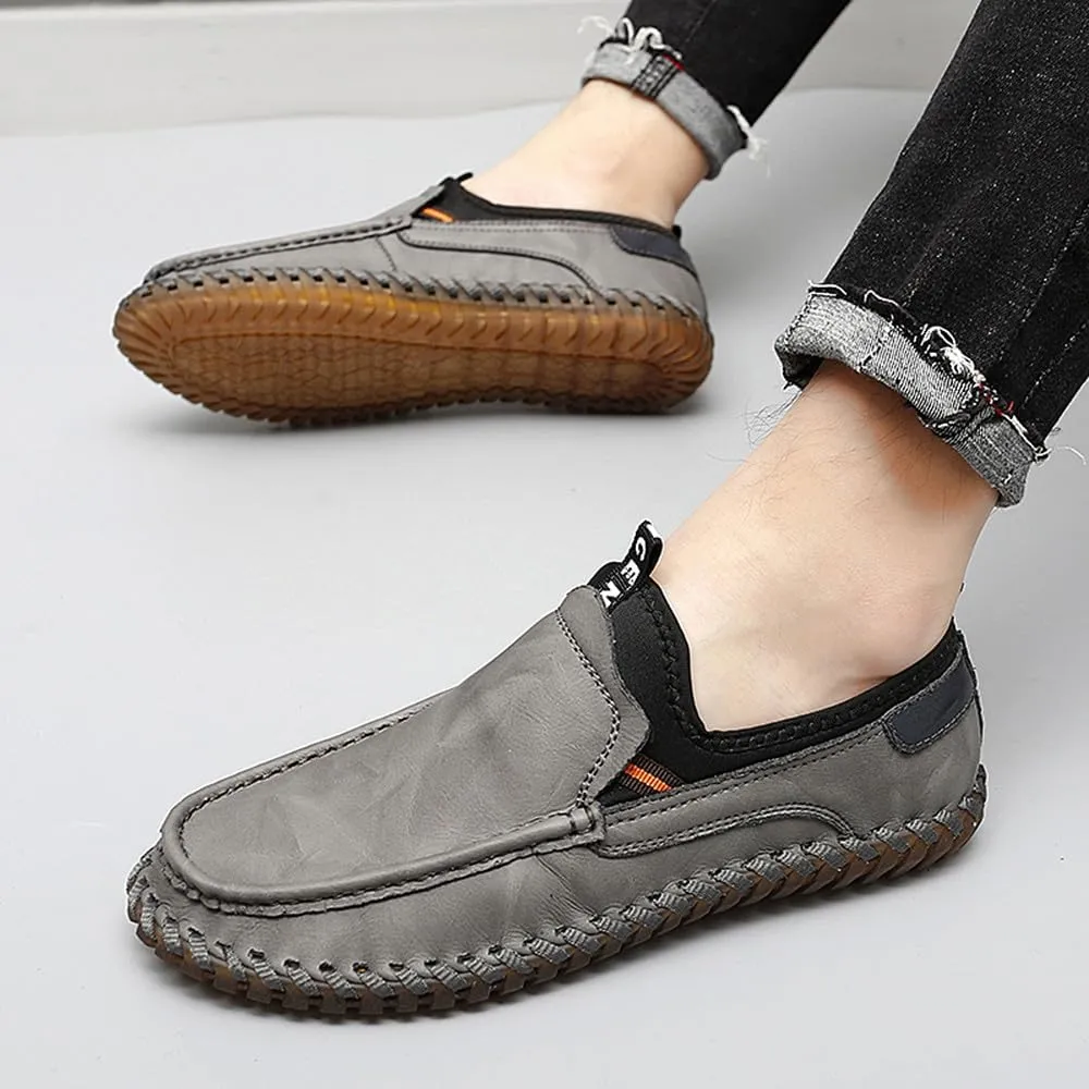 Santimon Men's Loafers Slip On Moccasin Driving Shoes Cowhide Leather Loafers Boat Shoes