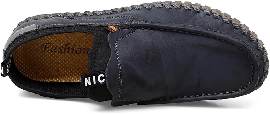 Santimon Men's Loafers Slip On Moccasin Driving Shoes Cowhide Leather Loafers Boat Shoes