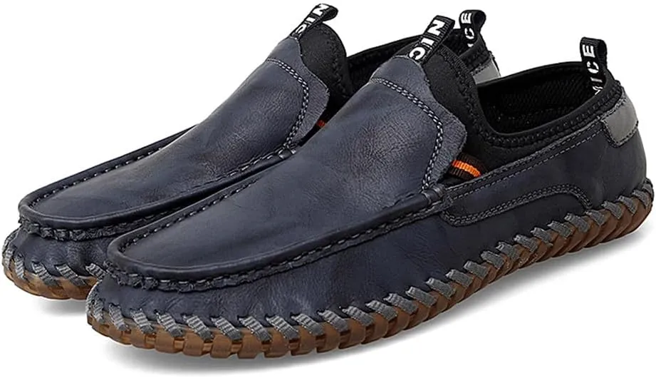 Santimon Men's Loafers Slip On Moccasin Driving Shoes Cowhide Leather Loafers Boat Shoes