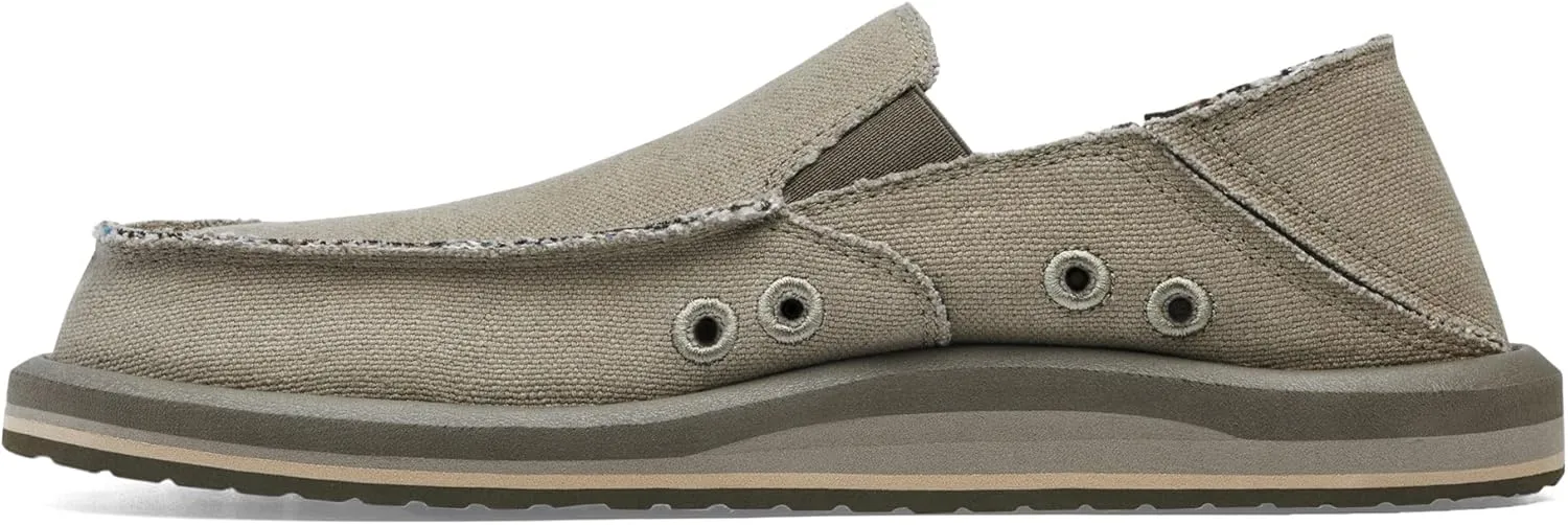 Sanuk Mens Donny Hemp Loafers | Mens Shoes | Slip On Shoes for Men | Men's Slip-on Loafers | Memory Foam Footbed