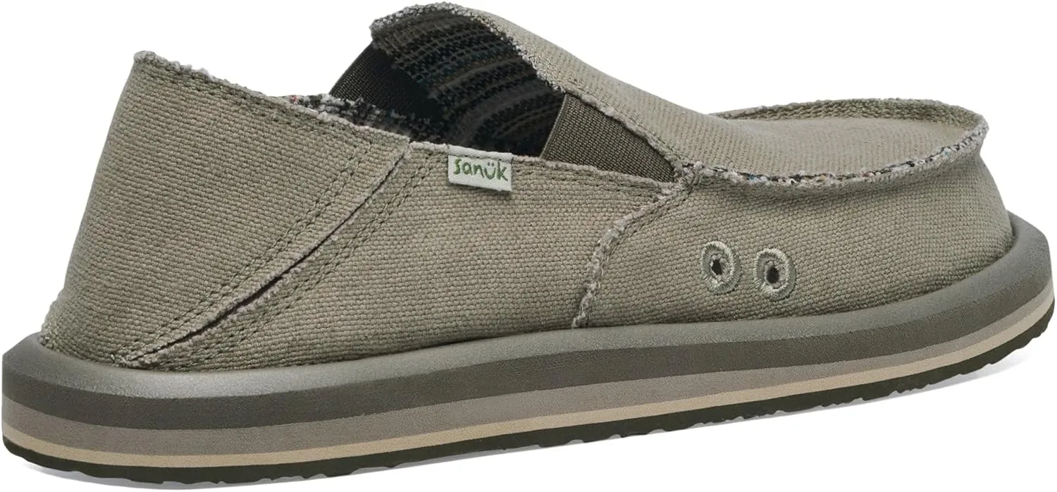 Sanuk Mens Donny Hemp Loafers | Mens Shoes | Slip On Shoes for Men | Men's Slip-on Loafers | Memory Foam Footbed
