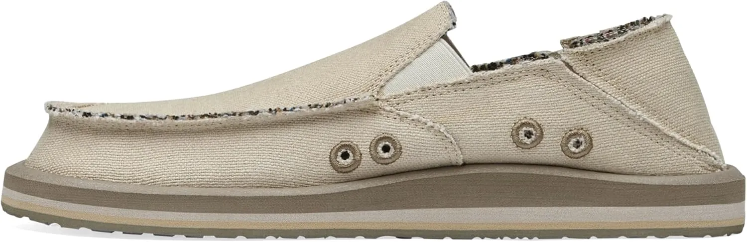 Sanuk Mens Donny Hemp Loafers | Mens Shoes | Slip On Shoes for Men | Men's Slip-on Loafers | Memory Foam Footbed