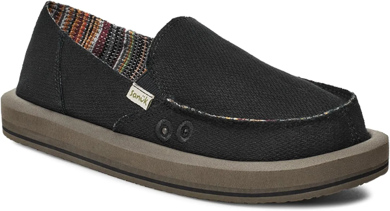 Sanuk Womens Donna Soft Top Hemp Loafers | Womens Shoes | Slip On Shoes for Women | Women's Slip-on Loafers | Memory Foam Footbed