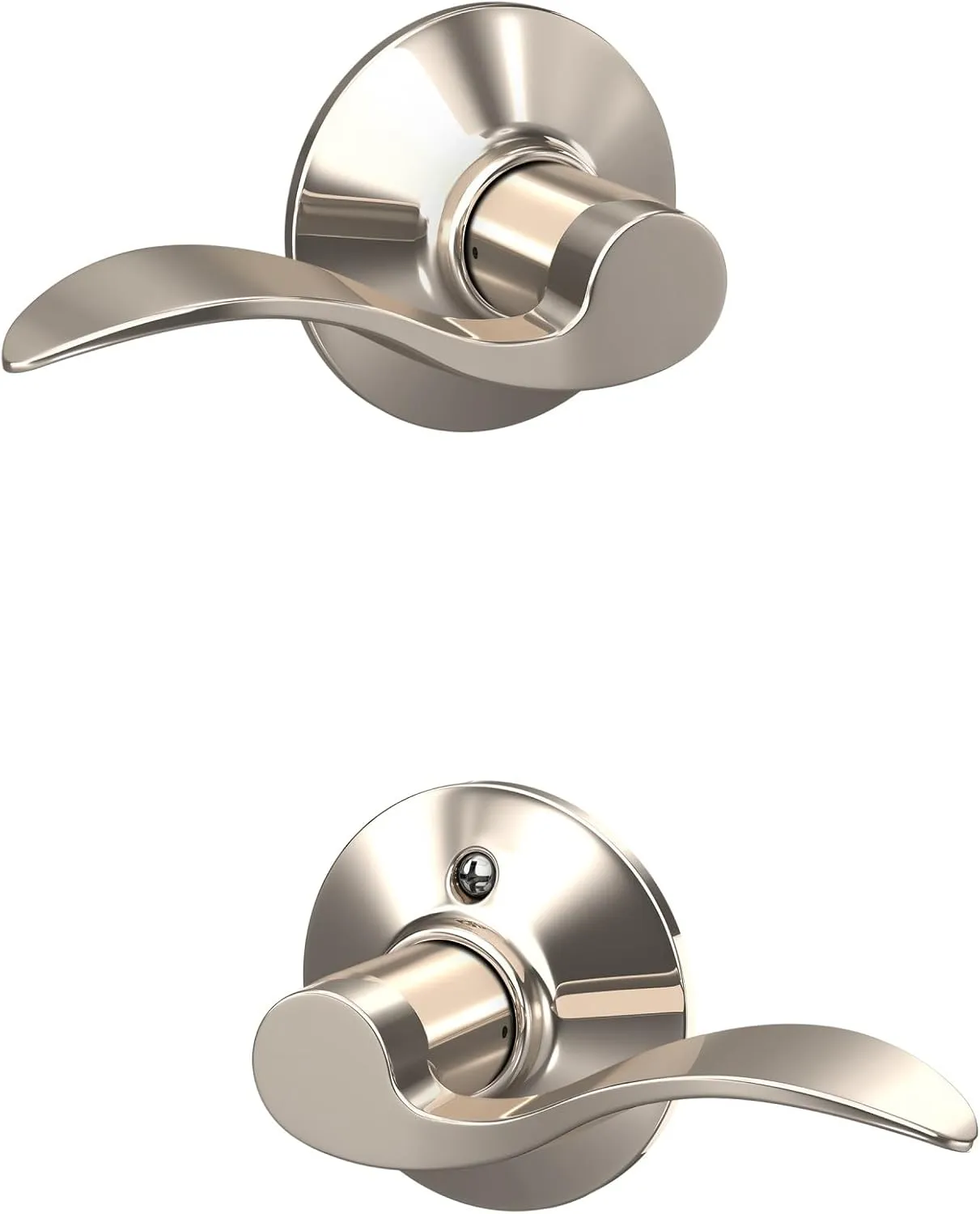 SCHLAGE Accent Lever Hall and Closet Lock in Polished Nickel - F10 ACC 618