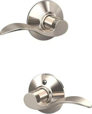 SCHLAGE Accent Lever Hall and Closet Lock in Polished Nickel - F10 ACC 618