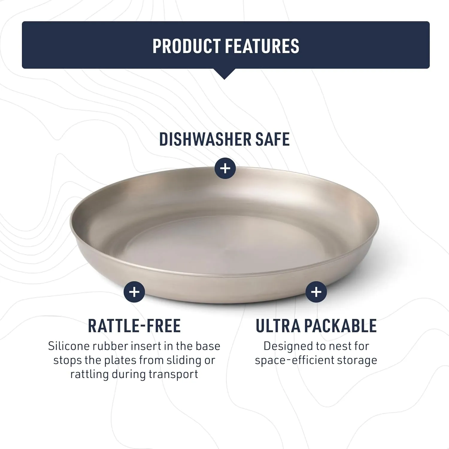 Sea to Summit Detour Stainless Steel Camp Plate, Moonstruck Grey