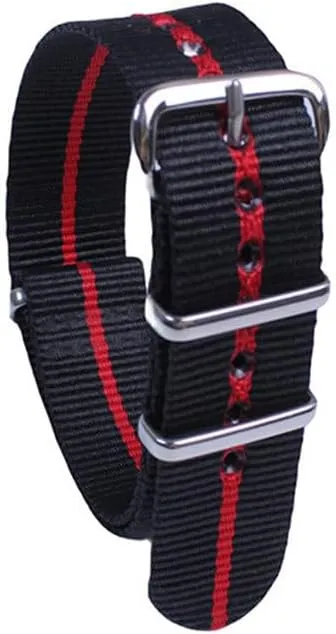Seamless nylon watch strap polished silver buckle watch strap trendy sports watch strap