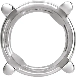Semi-Polished 18k White Gold 4mm Round Shape Basket Solitaire Slide Pendant for Approximately 1/4 cttw Fine Jewelry for Women Gifts for Her (5.2x5.2mm, Mounting Only, Not All Stones Included)