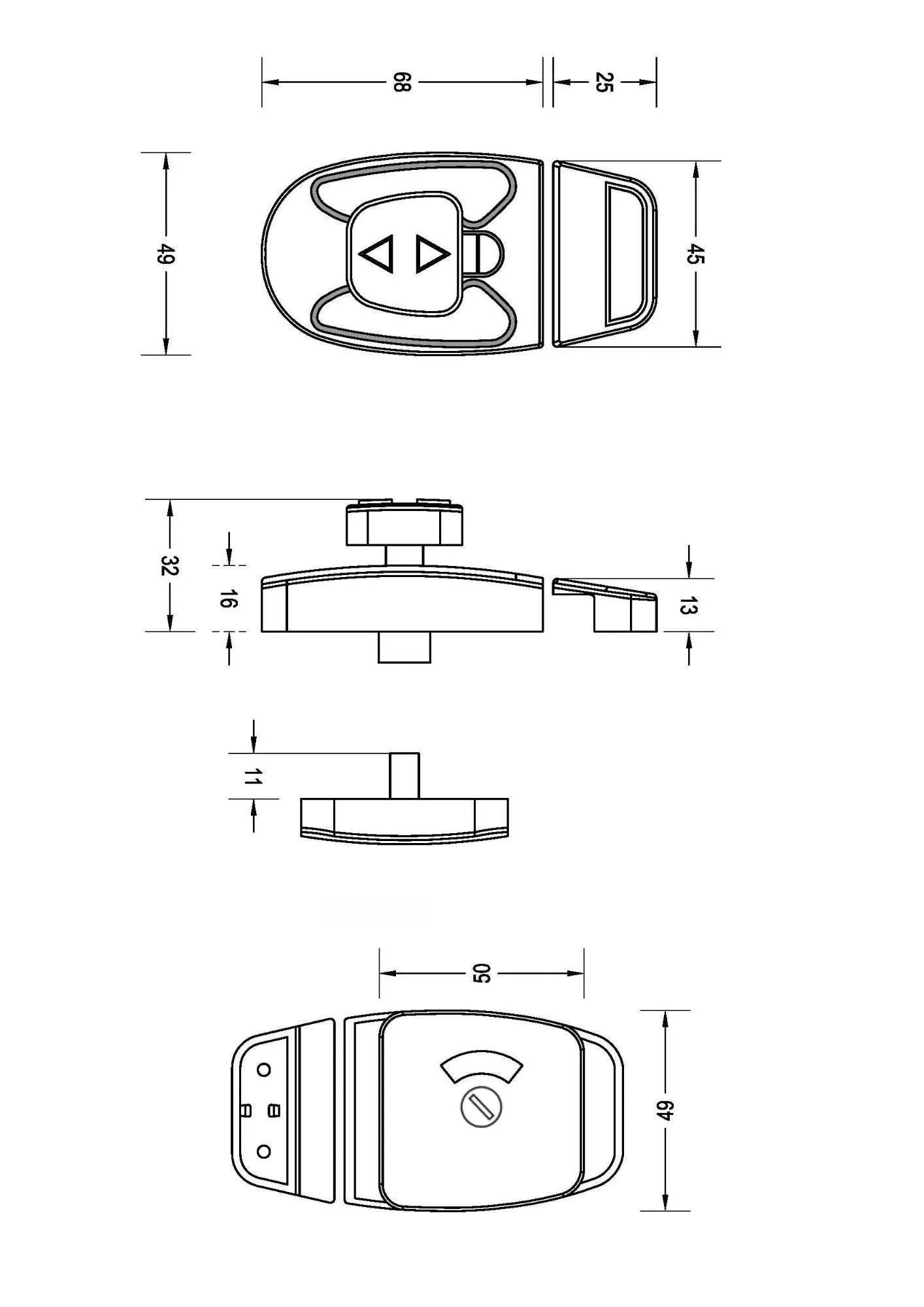 Sera Slide Lock & Emergency Release Indicator Set in Designer Black