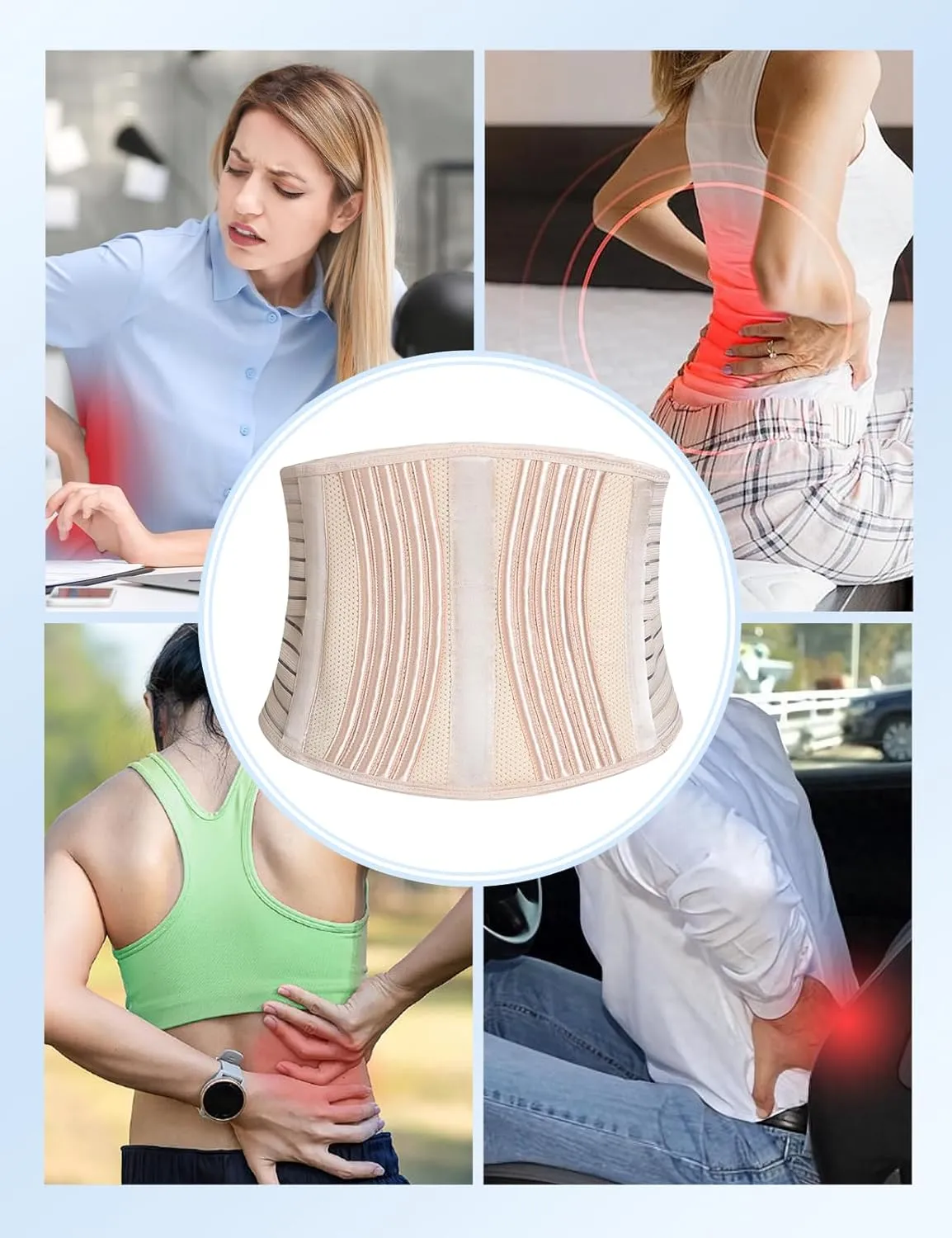 SHAPSHE Back Support Belt Waist Trainer for Women Lower Back Pain Postpartum Recovery Workout Body Shaper for Women/Men