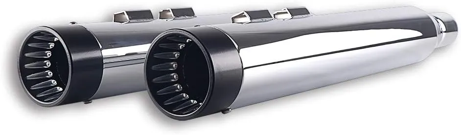SHARKROAD 4.5” Chrome Slip On Mufflers for Harley 2017-UP Touring Road King, Steet Glide Baggers, Triple Steps Muffler, 18CB