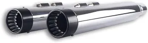 SHARKROAD 4.5” Chrome Slip On Mufflers for Harley 2017-UP Touring Road King, Steet Glide Baggers, Triple Steps Muffler, 18CB