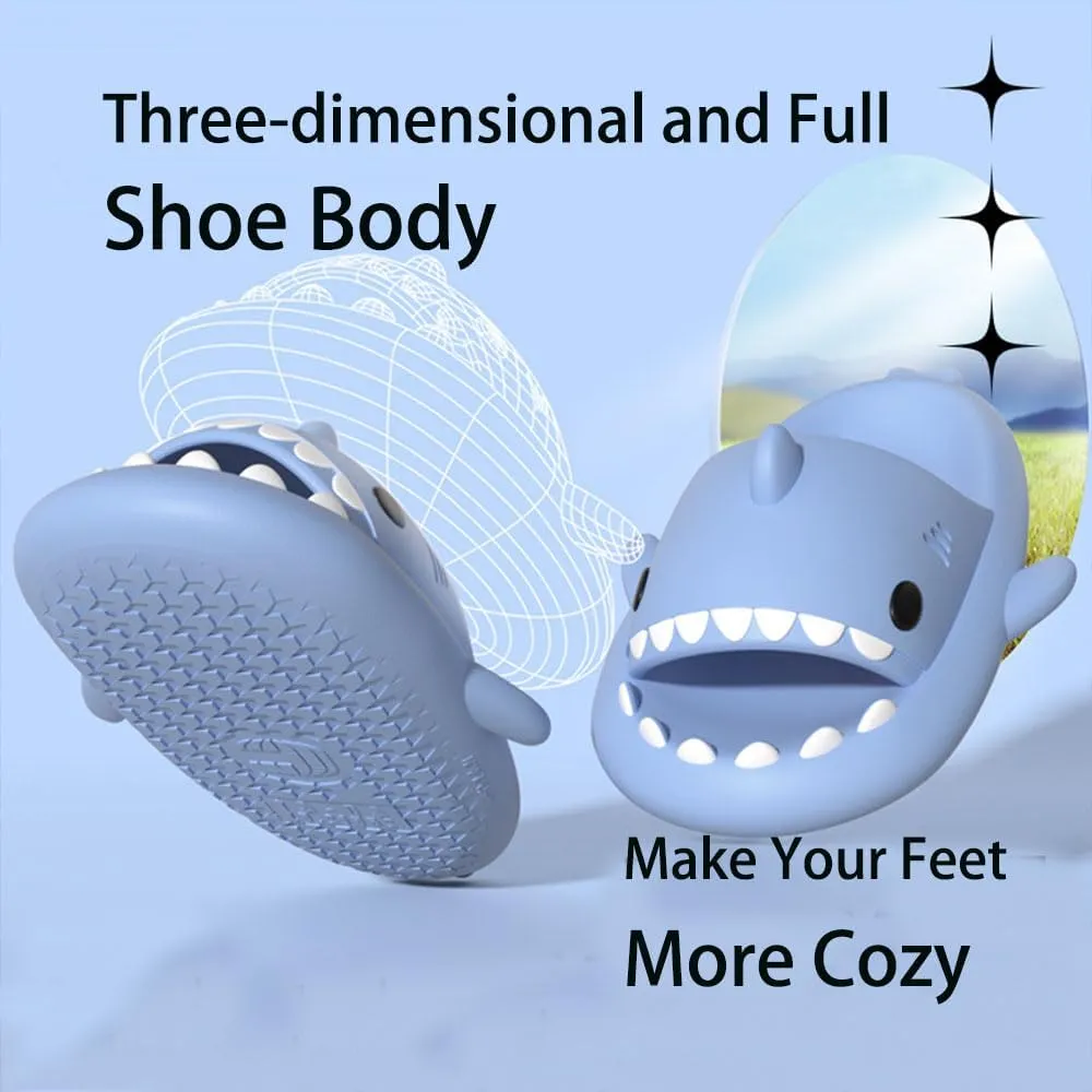 Sharky Slippers Children's Flip-Flops, Thick Soft Soled Shark Sliders, Sharklas Children Sandals for Summer Beach Bathing