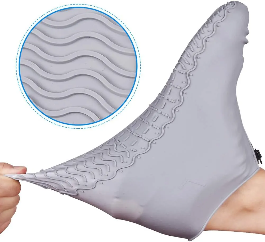 Shoe Covers Waterproof Reusable Foldable Not-Slip Rain Shoe Covers with Zipper,Shoe Protectors Overshoes Rain Galoshes for Kids Men and Women