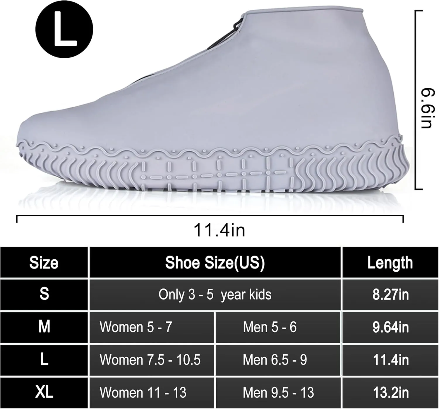 Shoe Covers Waterproof Reusable Foldable Not-Slip Rain Shoe Covers with Zipper,Shoe Protectors Overshoes Rain Galoshes for Kids Men and Women