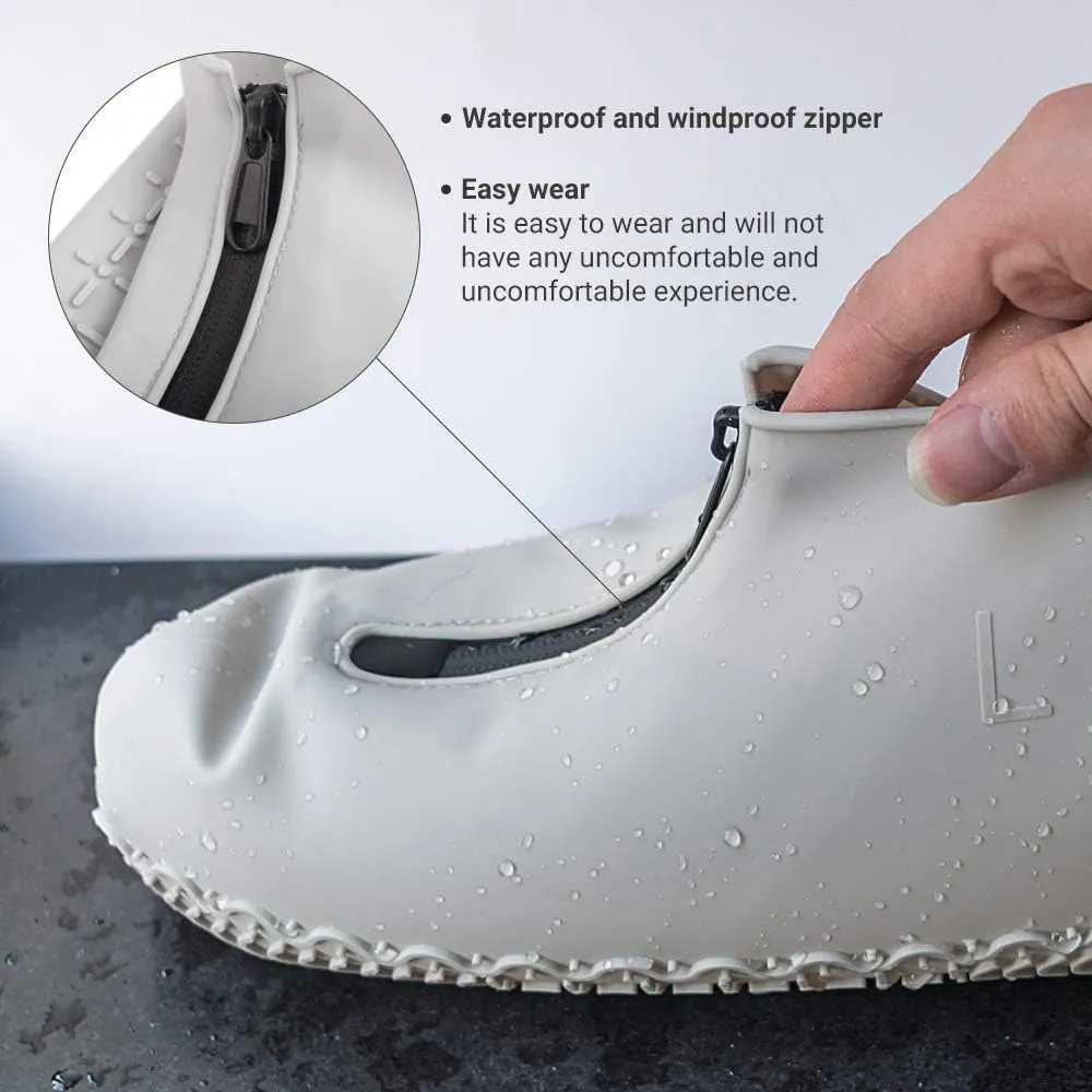 Shoe Covers Waterproof Reusable Foldable Not-Slip Rain Shoe Covers with Zipper,Shoe Protectors Overshoes Rain Galoshes for Kids Men and Women