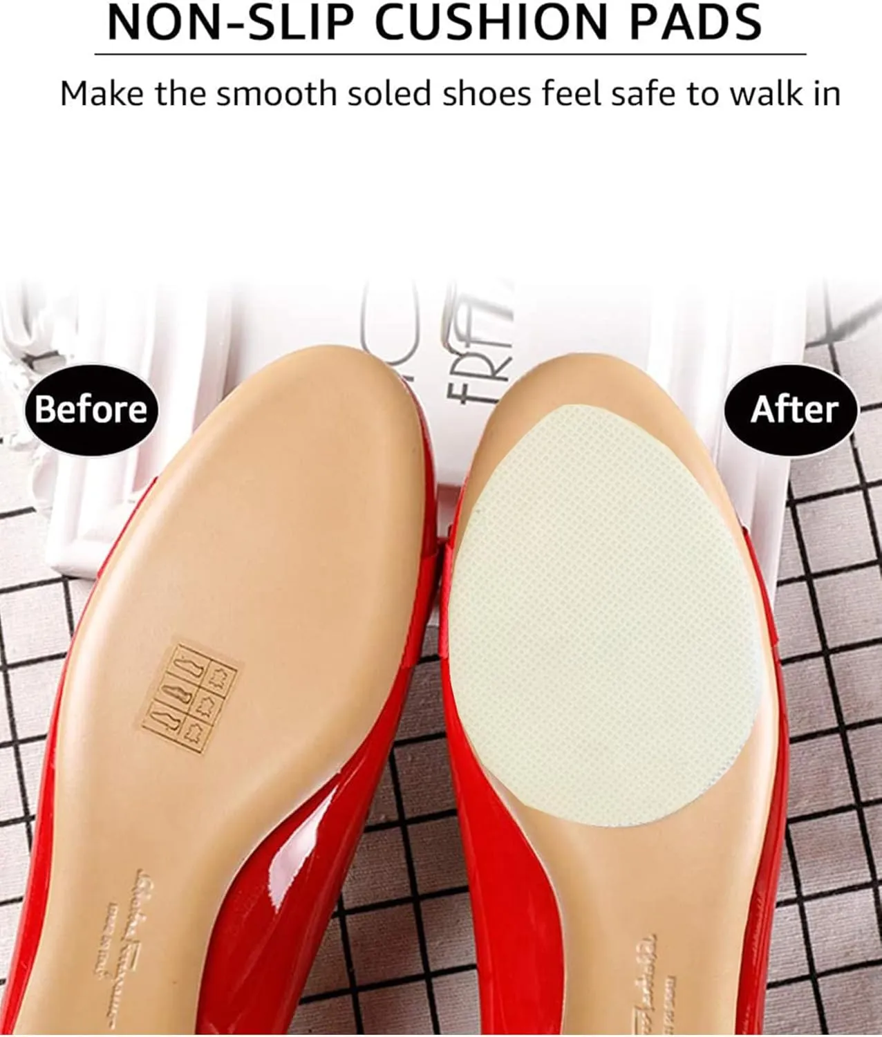 Shoe Grips on Bottom of Shoes,Non-Slip Shoe Pads & Grips - Self-Adhesive Sole Protectors for Shoes and Heels,Sole Guard to Protect & Restore Shoe Soles（3.5"x2.5",Clear 10Pcs