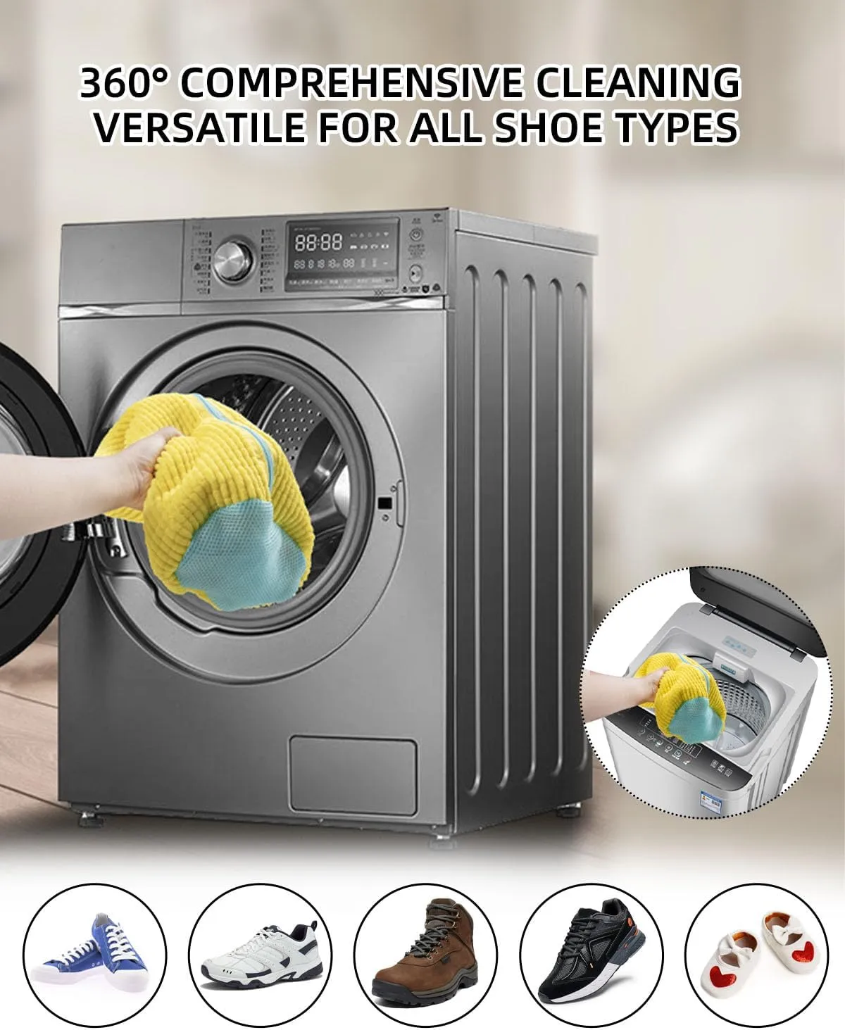 Shoe Washing Machine Bag, Reusable Laundry Shoe Bag for Washing Machine, Protective Sneaker Cleaning Bag