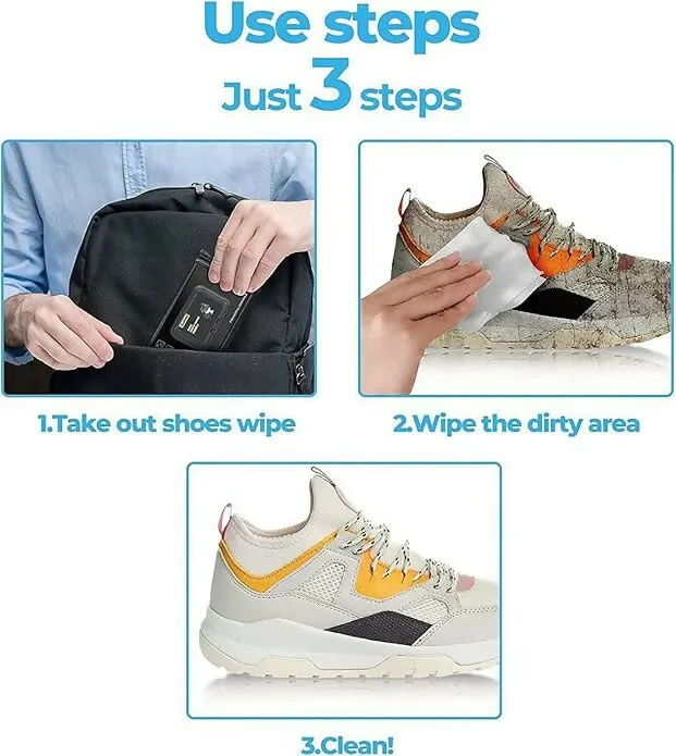 Shoes Cleaning Wipes (80 Pcs) White Sneaker & Sports Shoe Cleaner Wipes