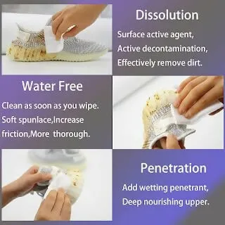 Shoes Cleaning Wipes (80 Pcs) White Sneaker & Sports Shoe Cleaner Wipes