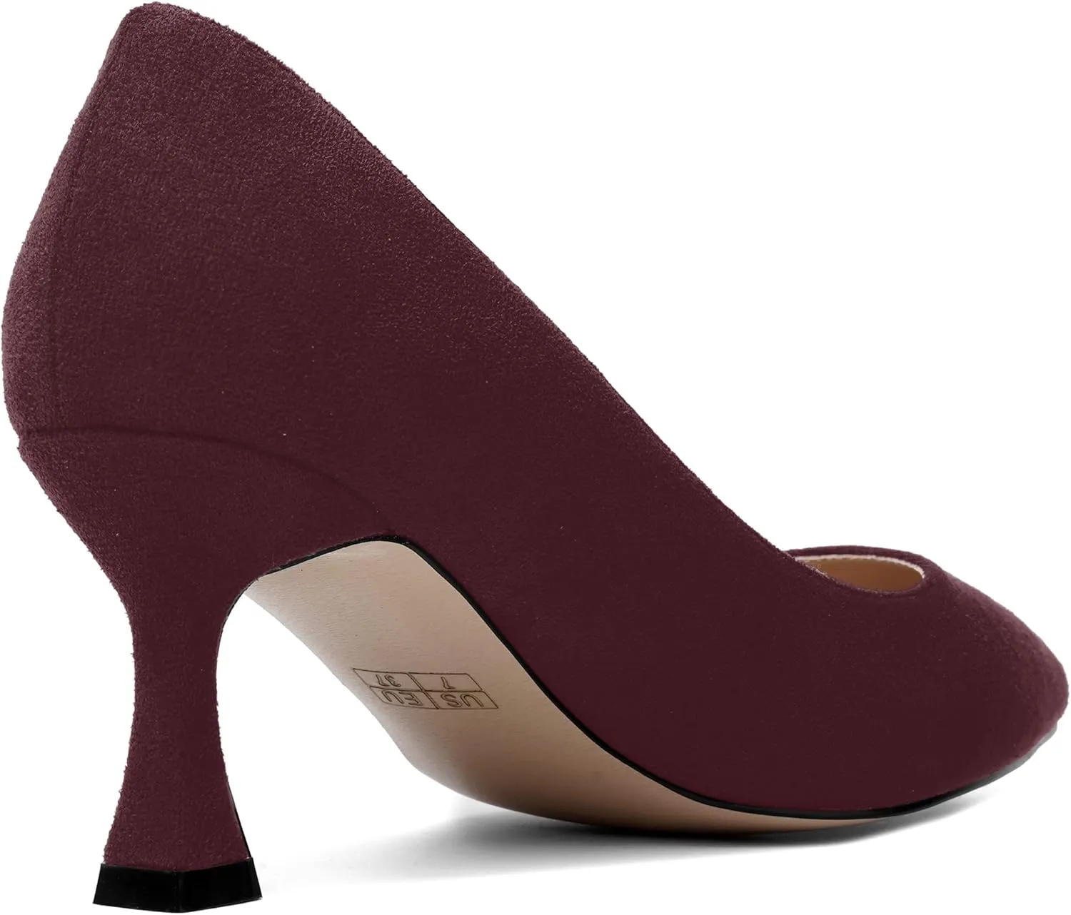 SHOWFOREST Womens Dress Pointed Toe Slip On Suede Wedding Stiletto Mid Heel Pumps Shoes 2.5 Inch