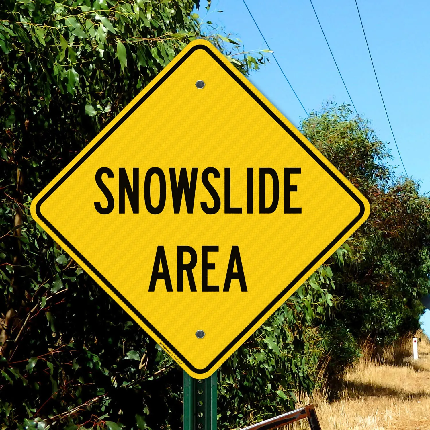Sigo Signs, Snow Slide Area Sign, 24x24 Inches, 3M AEGP Reflective.063 Aluminum, Fade Resistant, Made in USA