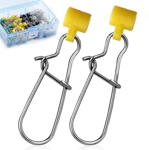 Sinker Slides for Fishing Rigs - 25/50/100pcs Duo Lock Snaps for Fishing Line Heavy Duty Weights Sinkers Saltwater Connector Accessories