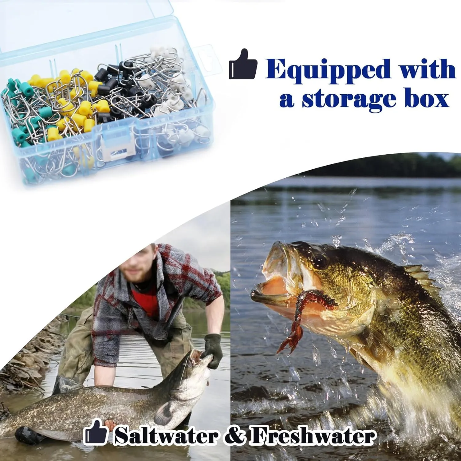 Sinker Slides for Fishing Rigs - 25/50/100pcs Duo Lock Snaps for Fishing Line Heavy Duty Weights Sinkers Saltwater Connector Accessories