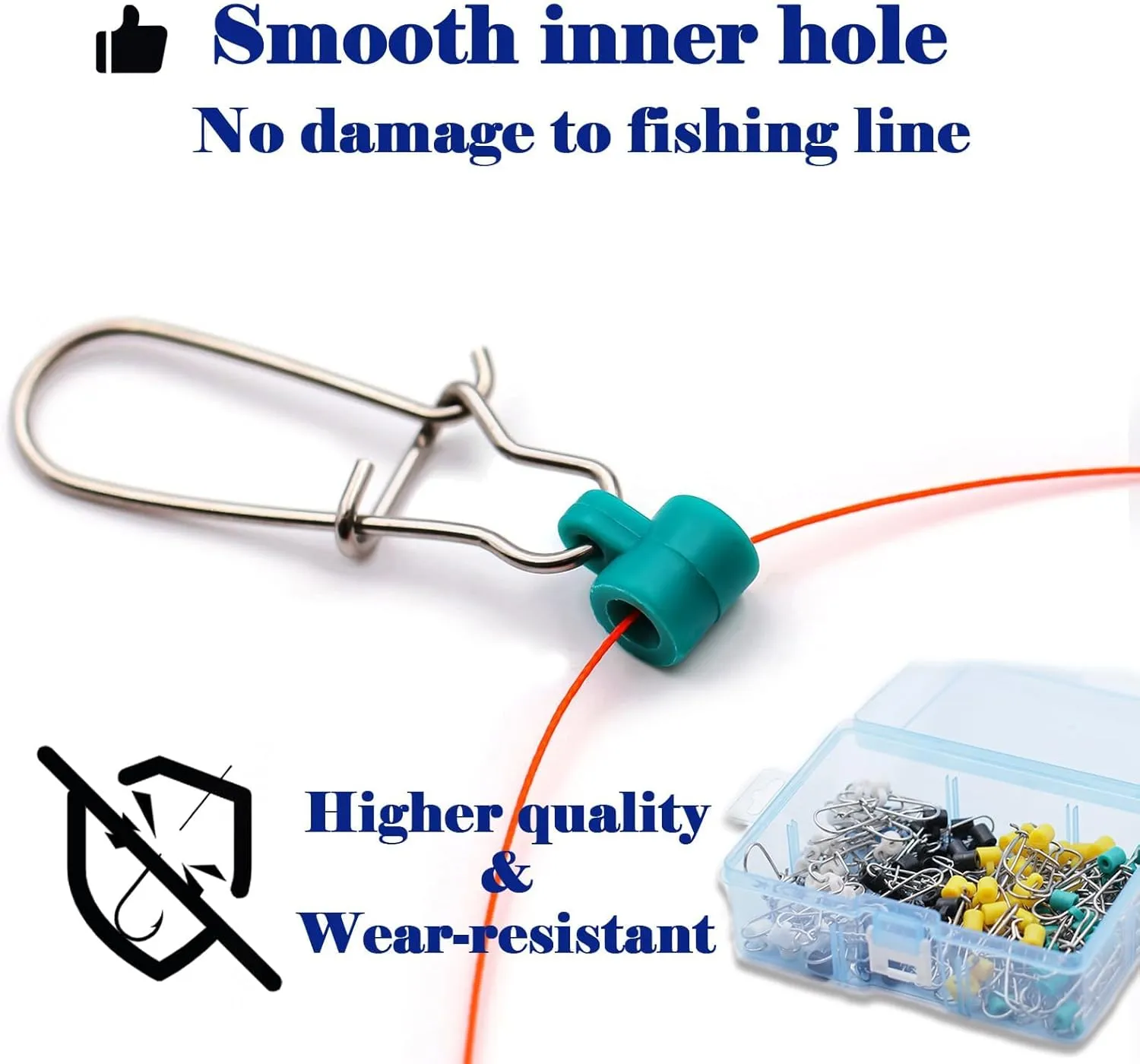 Sinker Slides for Fishing Rigs - 25/50/100pcs Duo Lock Snaps for Fishing Line Heavy Duty Weights Sinkers Saltwater Connector Accessories
