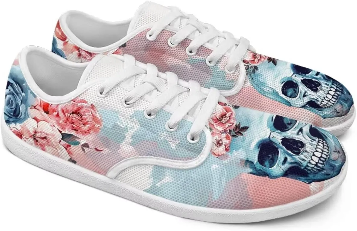 Skull Barefoot Shoes for Women Men Wide Toe Minimalist Walking Shoes Slip on Zero Drop Sole Cross-Trainer Sneakers