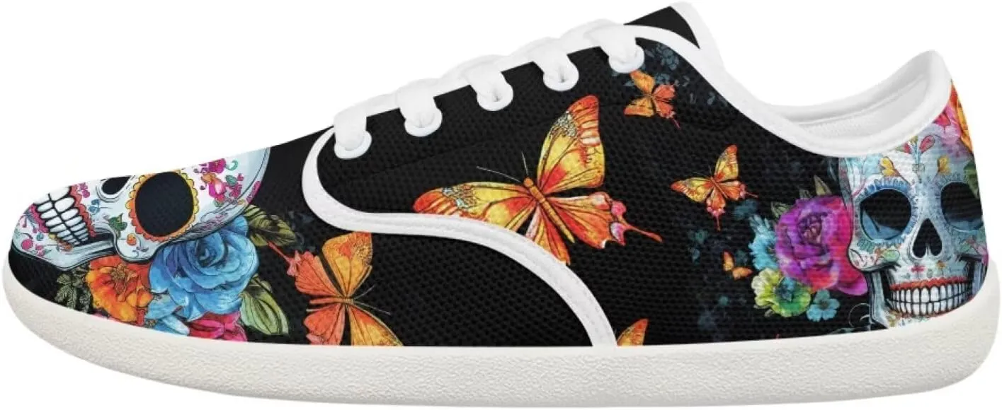 Skull Barefoot Shoes for Women Men Wide Toe Minimalist Walking Shoes Slip on Zero Drop Sole Cross-Trainer Sneakers