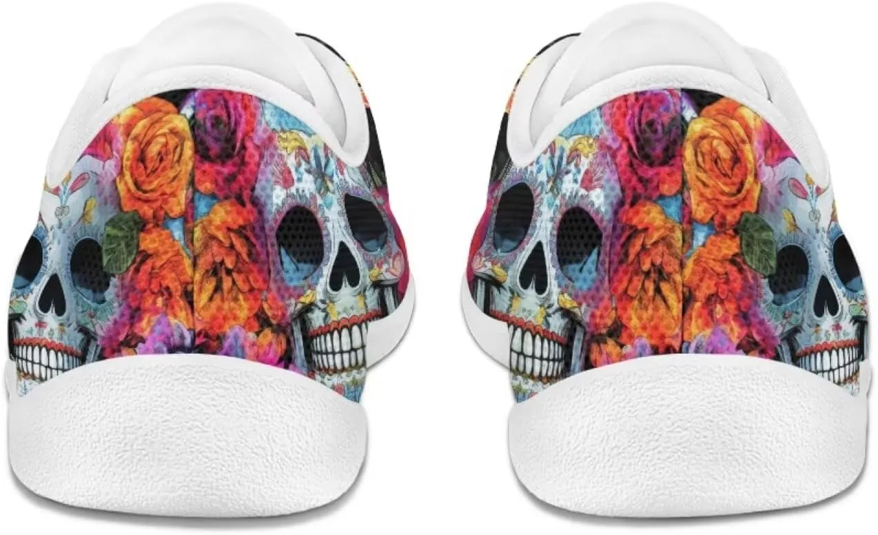 Skull Barefoot Shoes for Women Men Wide Toe Minimalist Walking Shoes Slip on Zero Drop Sole Cross-Trainer Sneakers