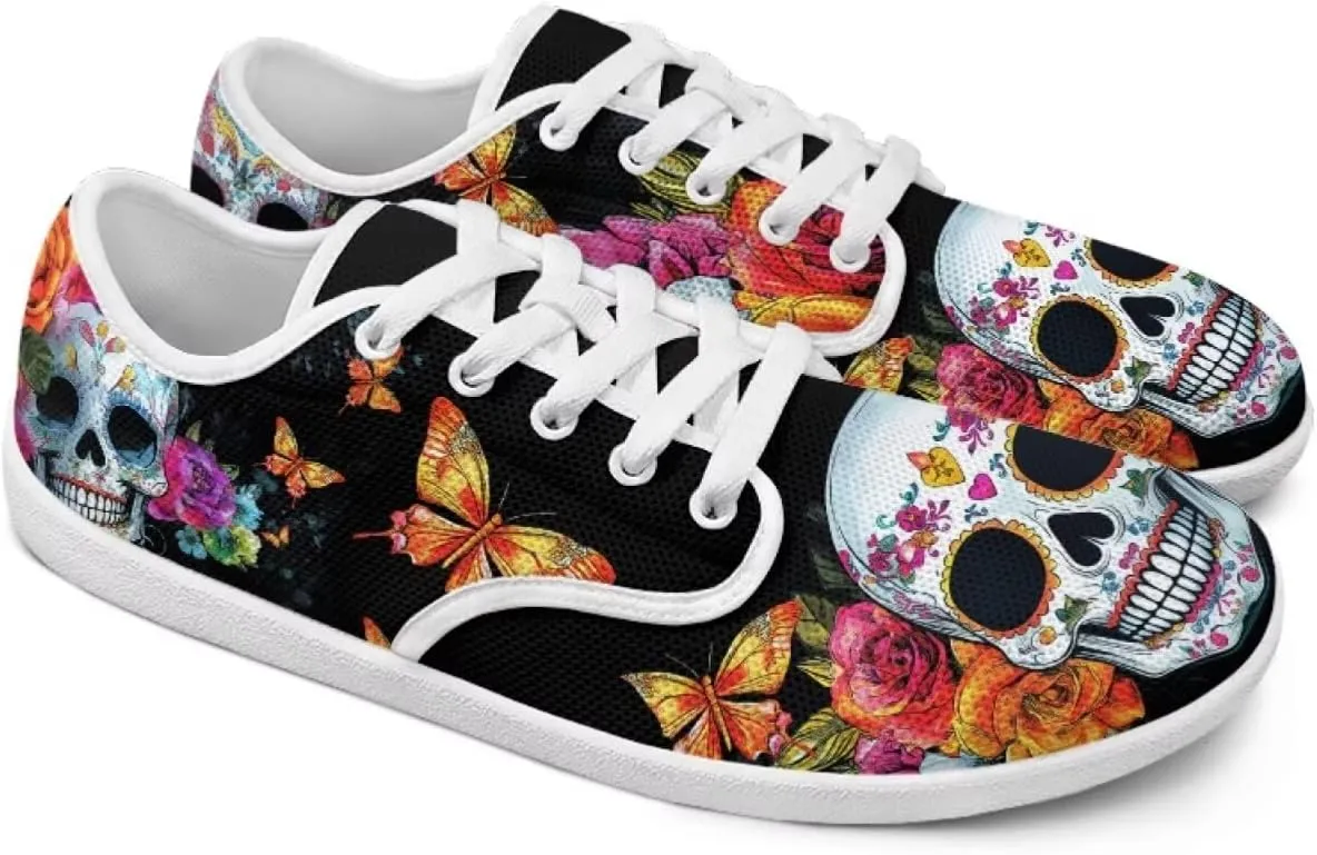 Skull Barefoot Shoes for Women Men Wide Toe Minimalist Walking Shoes Slip on Zero Drop Sole Cross-Trainer Sneakers