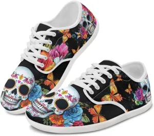 Skull Barefoot Shoes for Women Men Wide Toe Minimalist Walking Shoes Slip on Zero Drop Sole Cross-Trainer Sneakers