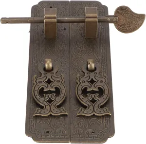 Slide Door Bolt, Copper Security Sliding Lock Cupboard Security Lock Latch Cabinet Door Latch Barrel Bolt Vintage Security Lock Decorative Furniture Door Hardware Security Slide Latch Door Lock Bolt