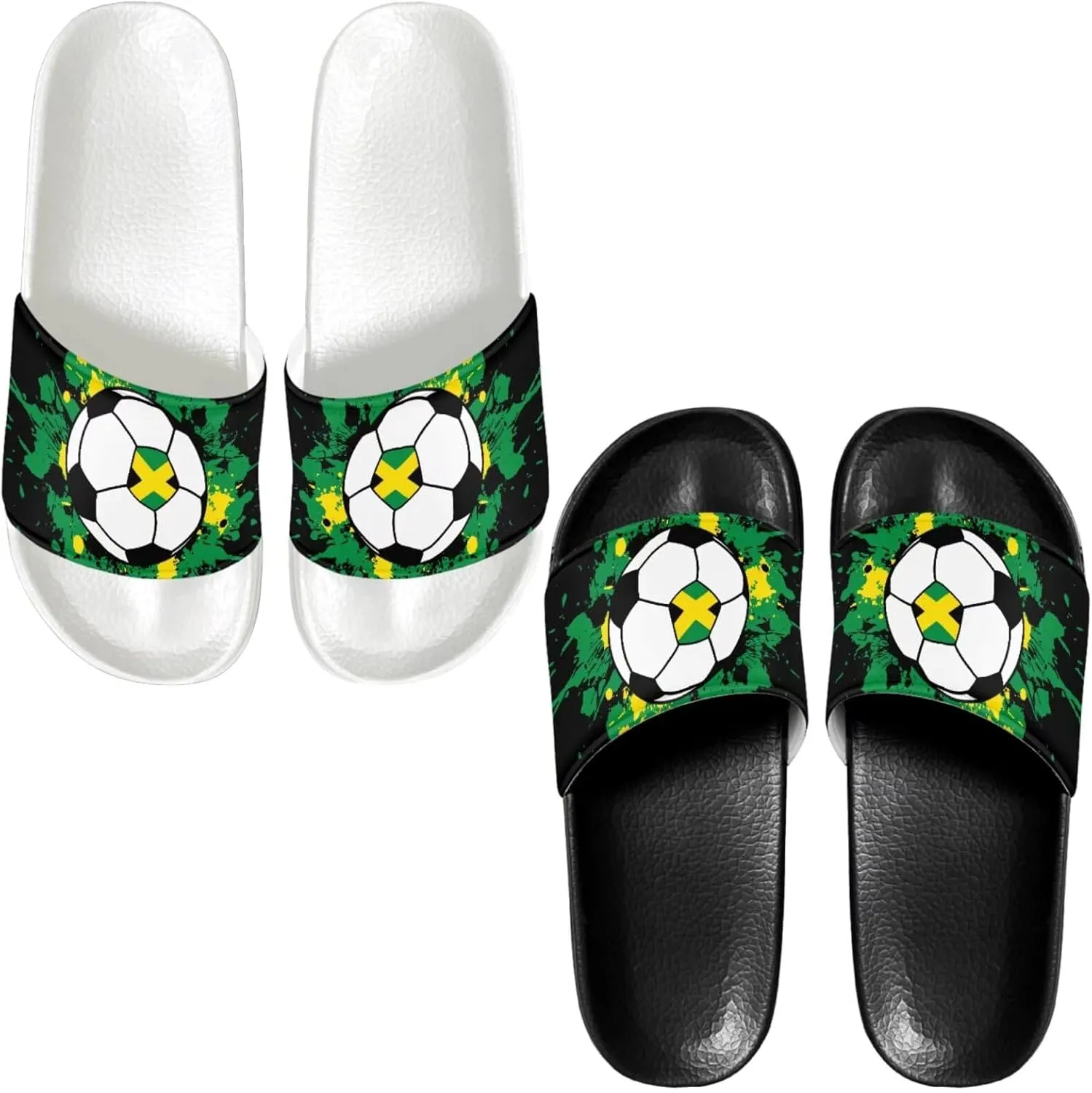 Slide Sandals Slippers for Women and Men, Cozy PU Uppers EVA Sole Non Slip Quick Drying Shower Shoes Bathroom Office