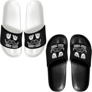 Slide Sandals Slippers for Women and Men, Cozy PU Uppers EVA Sole Non Slip Quick Drying Shower Shoes Bathroom Office