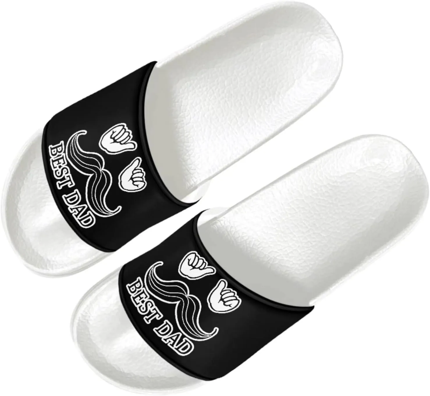 Slide Sandals Slippers for Women and Men, Cozy PU Uppers EVA Sole Non Slip Quick Drying Shower Shoes Bathroom Office