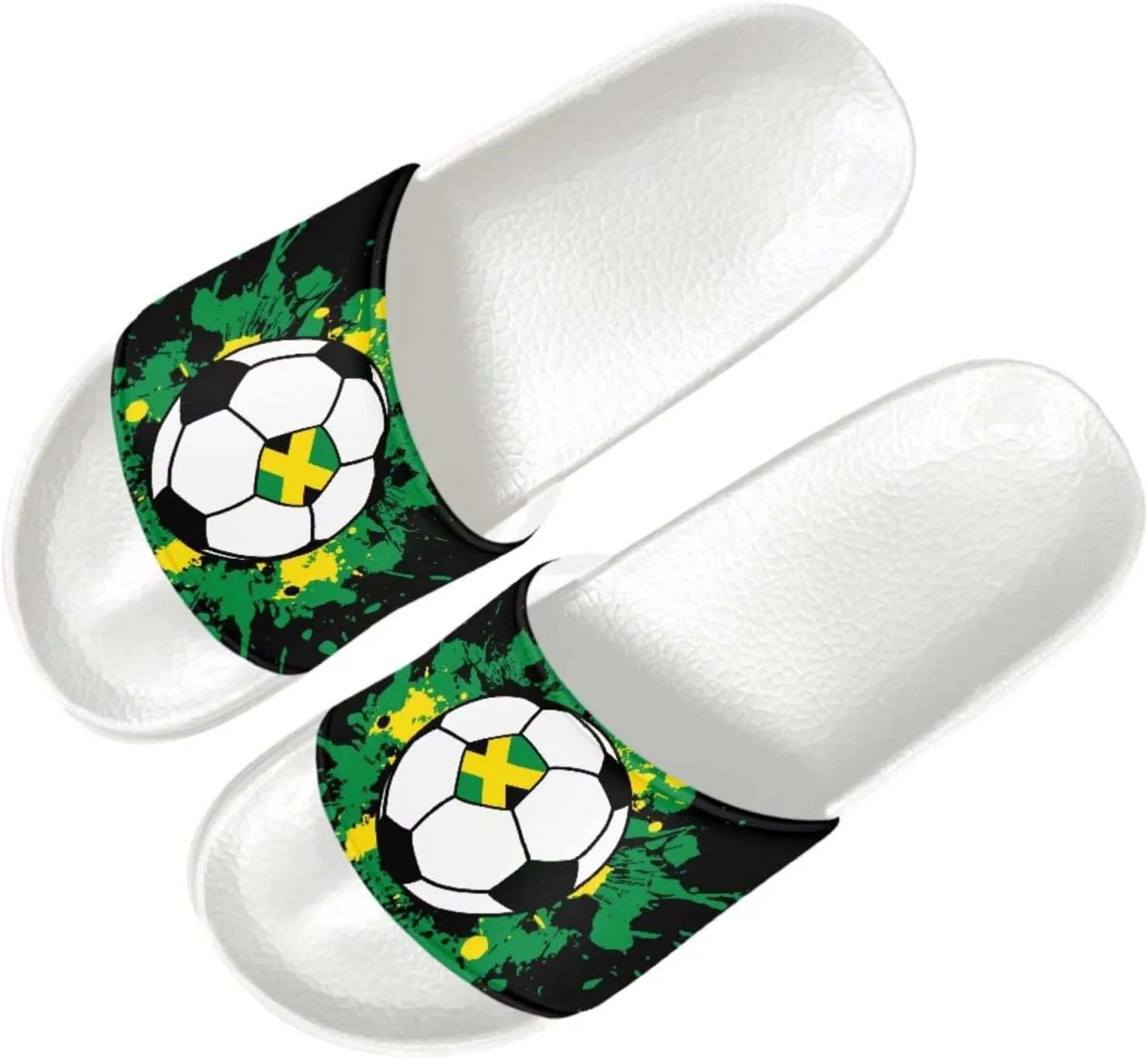 Slide Sandals Slippers for Women and Men, Cozy PU Uppers EVA Sole Non Slip Quick Drying Shower Shoes Bathroom Office