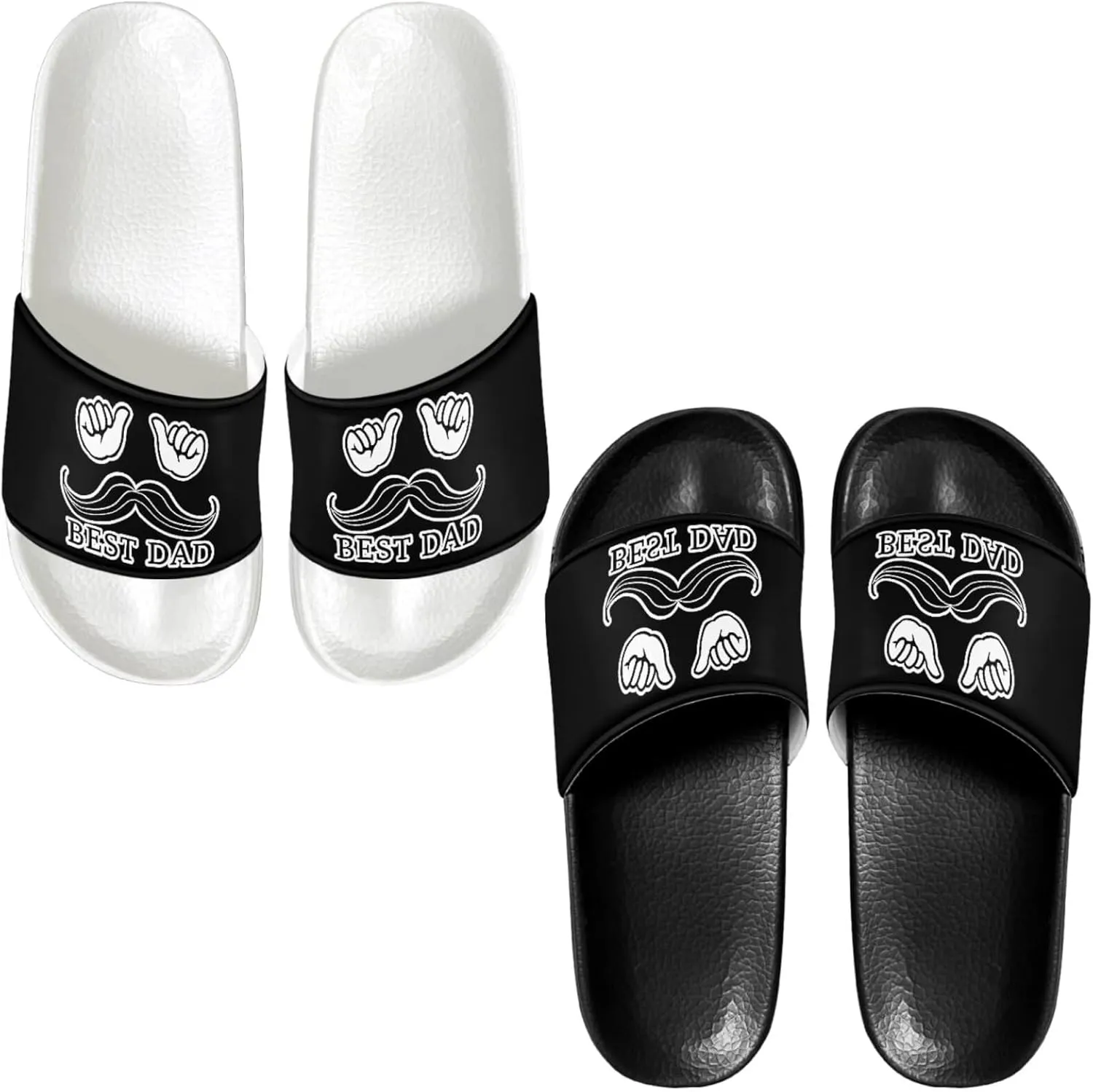 Slide Sandals Slippers for Women and Men, Cozy PU Uppers EVA Sole Non Slip Quick Drying Shower Shoes Bathroom Office