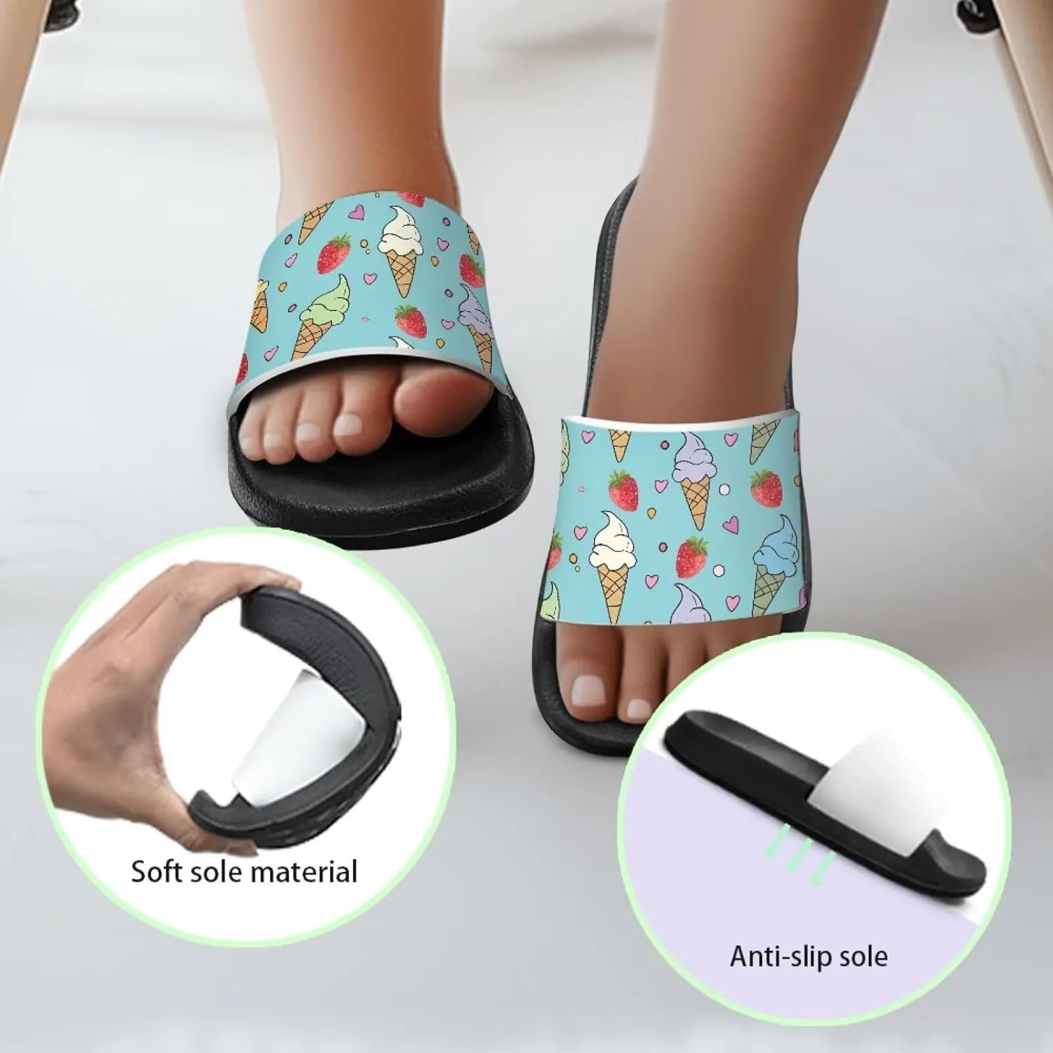Slides for Boys Girls Quick Drying Kids Slides Sandals Non-Slip
