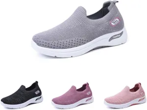 Slip Ins Womens Orthopedic Sneakers，Breathable Lightweight with Arch Support Slip on Walking Shoes Women's Soft Knitted Fabric Mesh Casual Non Slip Low Top Tennis Shoes ﻿