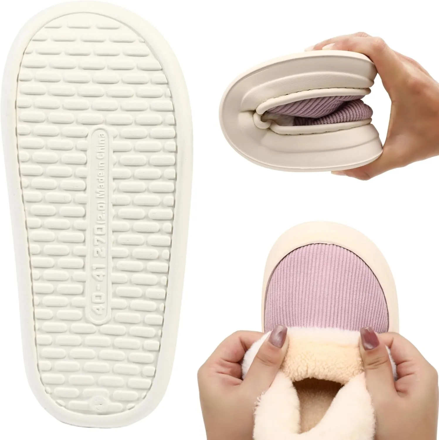 Slippers for Women Men, Memory Foam Slippers for Women, Soft Thick Fuzzy Bedroom House Shoes Indoor Outdoor