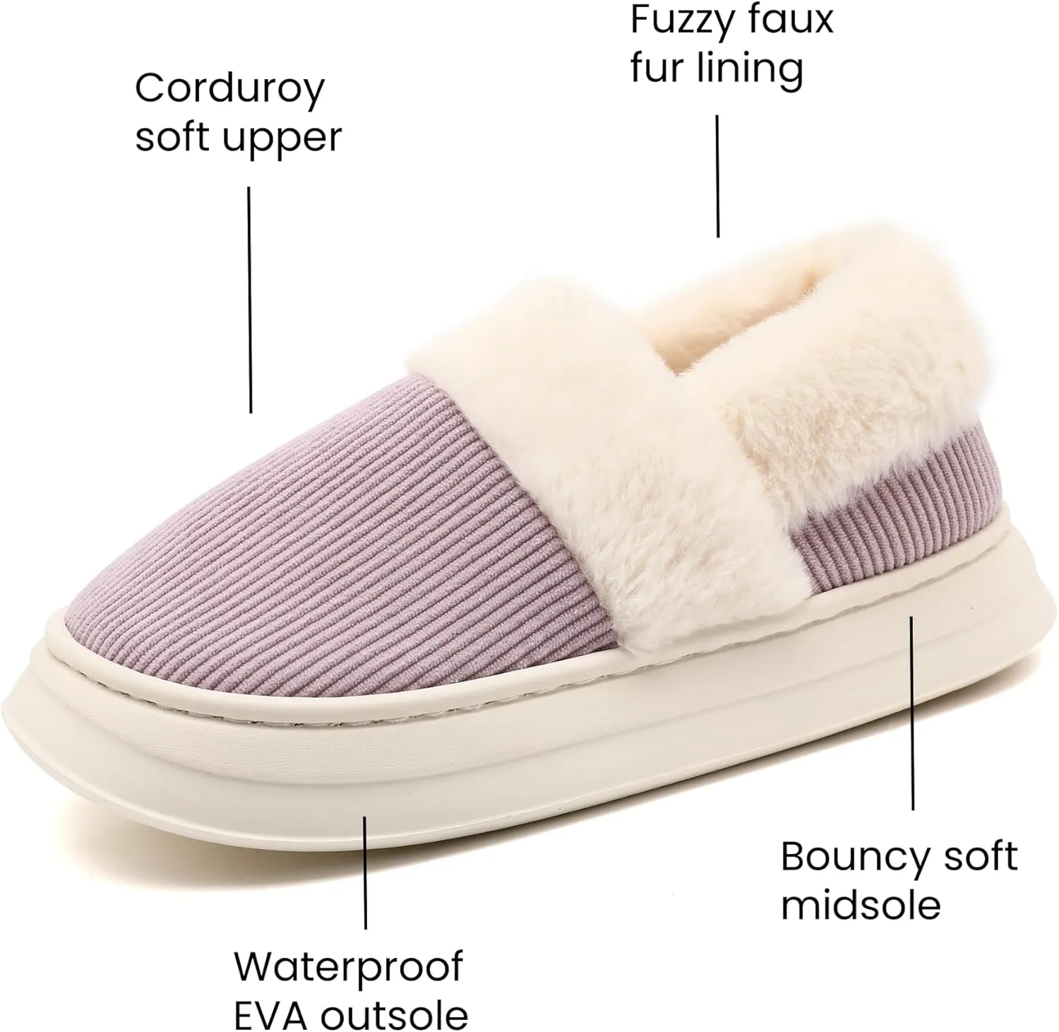 Slippers for Women Men, Memory Foam Slippers for Women, Soft Thick Fuzzy Bedroom House Shoes Indoor Outdoor