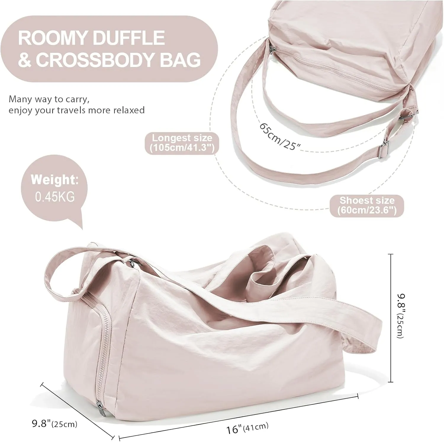 Small Gym Bag with Shoe Compartment, Workout Sport Duffle Bag for Women Travel, Waterproof Shoulder Overnight Bags Lightweight Carry on Tote Bags for Swim, Yoga, Dance