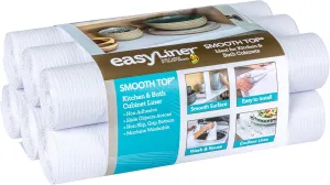 Smooth Top EasyLiner for Cabinets & Drawers - Easy to Install & Cut to Fit - Shelf Paper & Drawer Liner Non Adhesive - Non Slip Shelf Liner for Kitchen Pantry - 20 Inch Width - 36 Total Feet - White